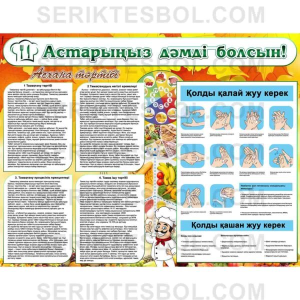 Асхана тәртібі, Асхана мәзірі, Қол жуу ережесі